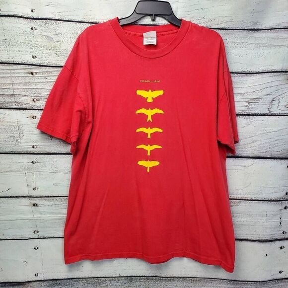 Pearl Jam 2000 Tour T-Shirt XL Red Vintage Hanes Heavyweight Band Tee - Picture 1 of 7